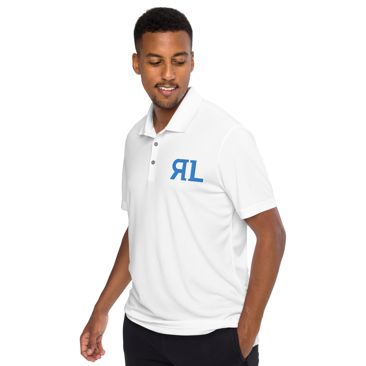 RL Adidas Performance Polo Shirt Blue Logo